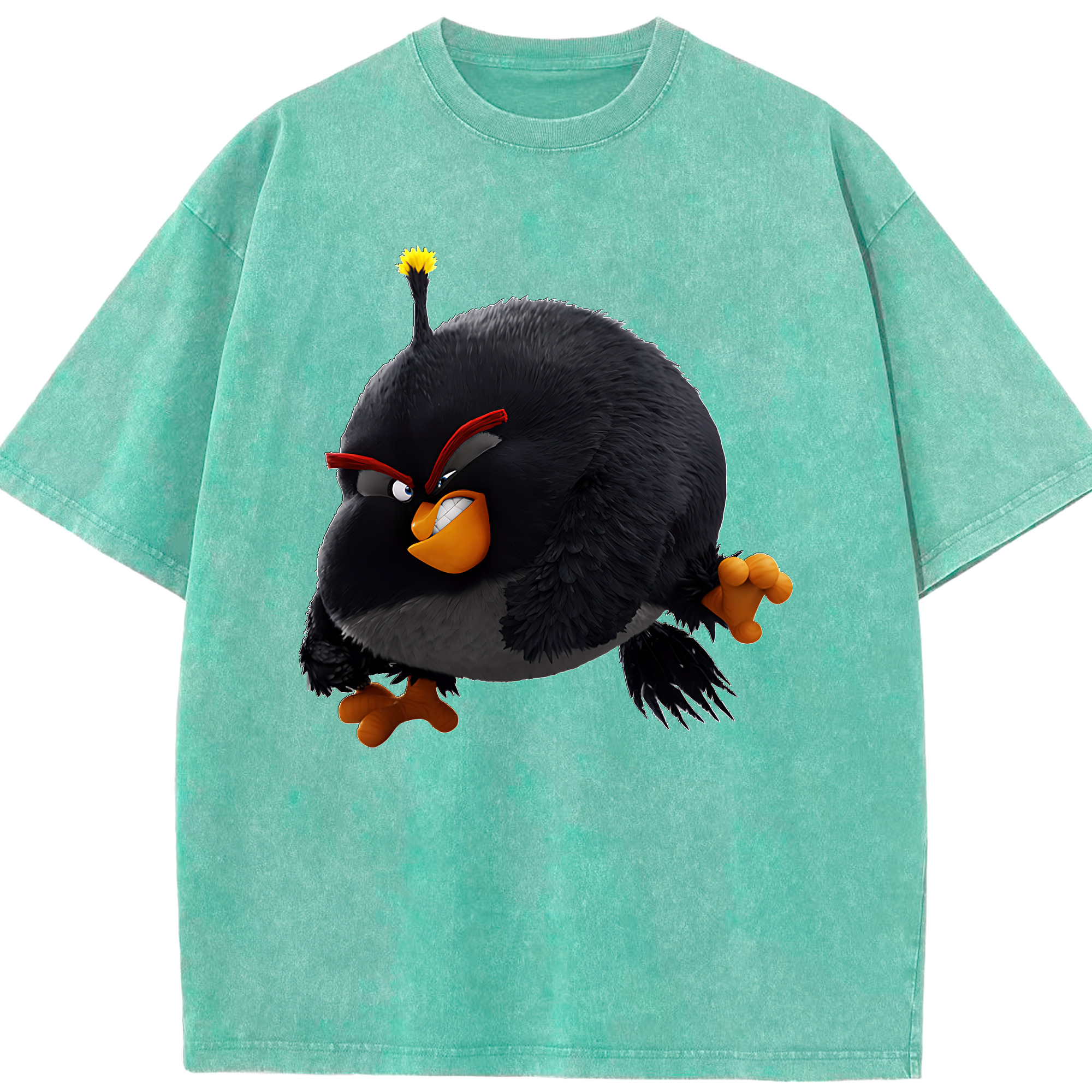 （画像用） Angry Birds アングリーバード 綿100% ヴィンテージ風 半袖Tシャツ（フロントプリント）